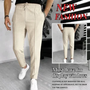 Mens Stylish Waffle Pants - Casual Sports Slim Fit